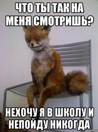 что ты так на меня смотришь? нехочу я в школу и непойду никогда