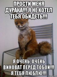 Прости меня ДУРАКА!!! Я не хотел тебя обидеть!!! Я очень, очень виноват перед тобой!!! Я тебя люблю!!!