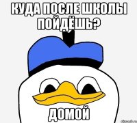 куда после школы пойдёшь? домой