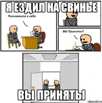 Я ездил на свинье Вы приняты