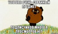 YouTube очень странный предмет подписчиков много а просмотров нет