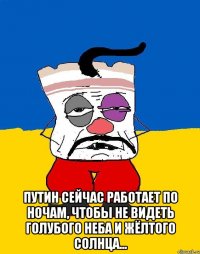  Путин сейчас работает по ночам, чтобы не видеть голубого неба и жёлтого солнца...