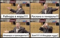 Райнура в мэры!!!! Руслана в генералы!!! Ильвира в президенты!!! Бля!!!!! А Ильдара куда?