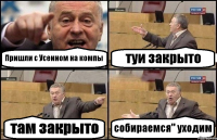 Пришли с Усеином на компы туи закрыто там закрыто собираемся" уходим