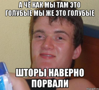 а чё как мы там это голубые мы же это голубые шторы наверно порвали