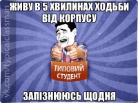 Живу в 5 хвилинах ходьби від корпусу запізнююсь щодня