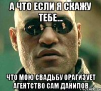 А что если я скажу тебе... что мою свадьбу орагизует агентство сам Данилов