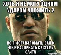 Хоть я не могу одним ударом уложить 2 Но я могу взломать вайф фи,и разорвать систему сайта