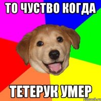 то чуство когда тетерук умер