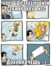 Хочу быстрее пройти стажировку в KFC Дохуя хочешь =)