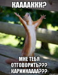 Кааааккк? Мне тебя отговорить??? Кариинаааа???