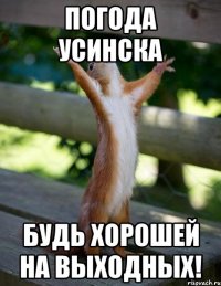 Погода Усинска будь хорошей на выходных!