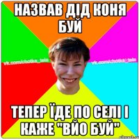 назвав дід коня БУЙ тепер їде по селі і каже "Вйо Буй"