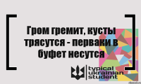 Гром гремит, кусты трясутся - перваки в буфет несутся