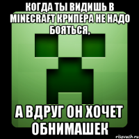 Когда ты видишь в Minecraft Крипера не надо бояться, а вдруг он хочет обнимашек