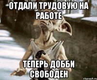 Отдали трудовую на работе Теперь Добби свободен