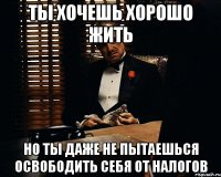 Ты хочешь хорошо жить Но ты даже не пытаешься освободить себя от налогов