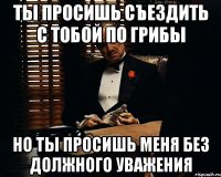 Ты просишь съездить с тобой по грибы но ты просишь меня без должного уважения