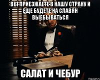 Вы приезжаете в нашу страну и еще будете на славян выебываться Салат и чебур