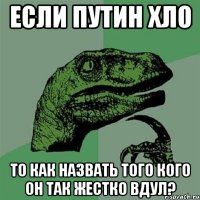 Если Путин ХЛО то как назвать того кого он так жестко вдул?