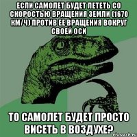 Если самолет будет лететь со скоростью вращения земли (1670 км/ч) против ее вращения вокруг своей оси То самолет будет просто висеть в воздухе?