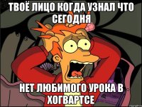 Твоё лицо когда узнал что сегодня нет любимого урока в Хогвартсе