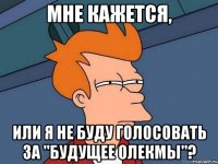 мне кажется, или я не буду голосовать за "будущее олекмы"?