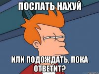 послать нахуй или подождать, пока ответит?