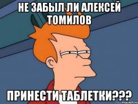 Не забыл ли Алексей Томилов принести таблетки???