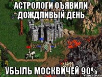 Астрологи оъявили дождливый день убыль москвичей 90%