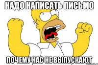 Надо написать письмо почему нас не выпускают