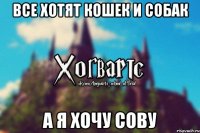 Все хотят кошек и собак А я хочу Сову