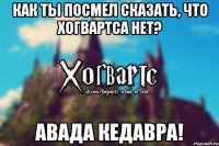 КАК ТЫ ПОСМЕЛ СКАЗАТЬ, ЧТО ХОГВАРТСА НЕТ? АВАДА КЕДАВРА!