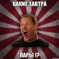 КАКИЕ ЗАВТРА ПАРЫ !?