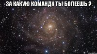 за какую команду ты болеешь ? 