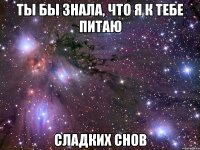 ТЫ БЫ ЗНАЛА, ЧТО Я К ТЕБЕ ПИТАЮ СЛАДКИХ СНОВ