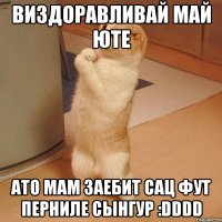 виздоравливай май юте ато мам заебит сац фут перниле сынгур :DDDD