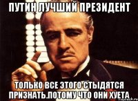 Путин лучший президент Только все этого стыдятся признать.потому что они хуета