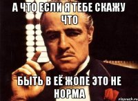 а что если я тебе скажу что быть в её жопе это не норма