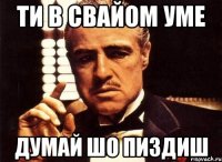 ти в свайом уме думай шо пиздиш