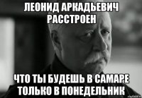 Леонид аркадьевич расстроен Что ты будешь в самаре только в понедельник