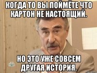 Когда то вы поймёте что картон не настоящий. Но это уже совсем другая история.