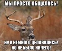 Мы просто общались! Ну и немного целовались! Но не было ничего!