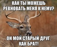 КАК ТЫ МОЖЕШЬ РЕВНОВАТЬ МЕНЯ К НЕМУ? ОН МОЙ СТАРЫЙ ДРУГ, КАК БРАТ!