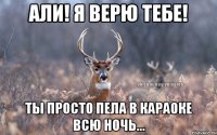 Али! Я верю тебе! Ты просто пела в караоке всю ночь...