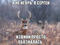 -Я не Игорь, я Сергей -Извини просто обозналась