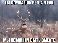 ты слушаешь рэп, а я рок мы не можем быть вместе