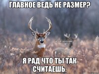 Главное ведь не размер? Я рад что ты так считаешь.