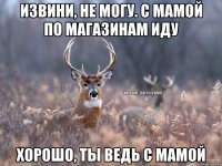 Извини, не могу. С мамой по магазинам иду Хорошо, ты ведь с мамой