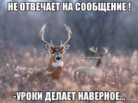 Не отвечает на сообщение ! -Уроки делает наверное...